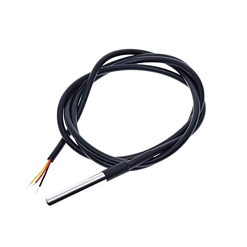 5pcs 5m DS18B20 Digital Thermistor Probe Temperature Sensor Waterproof Temperature Probe Stainless Steel Resistance Thermal Cable -55°C to +125°C Compatible with Arduino and Raspberry pi
