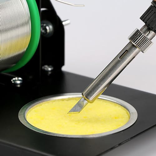Soldering Iron Holder Stand Multifunctional All-metal Soldering Stand with Tip Cleaner, Metal Tin Wire Holder, Cleaning Sponge