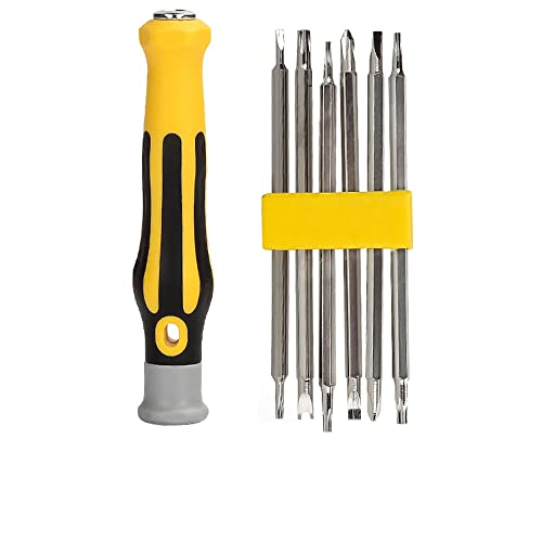 Treedix 6-in-1 Multifunctional Screwdriver Set Portable multi-purpose screwdriver Strong Magnetic Precision Multi-Head Screwdriver, Manual Repair Tool