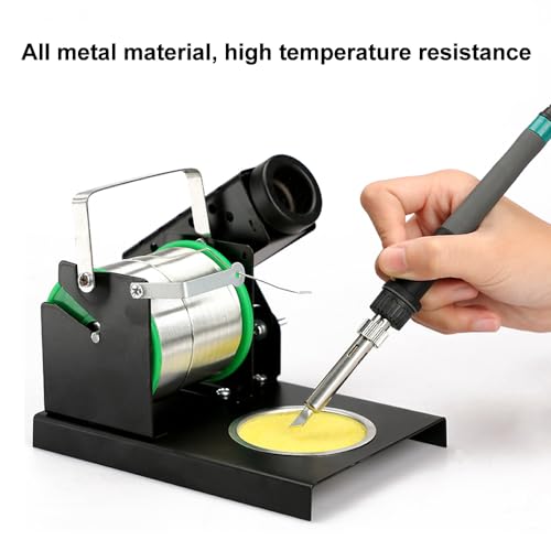 Soldering Iron Holder Stand Multifunctional All-metal Soldering Stand with Tip Cleaner, Metal Tin Wire Holder, Cleaning Sponge