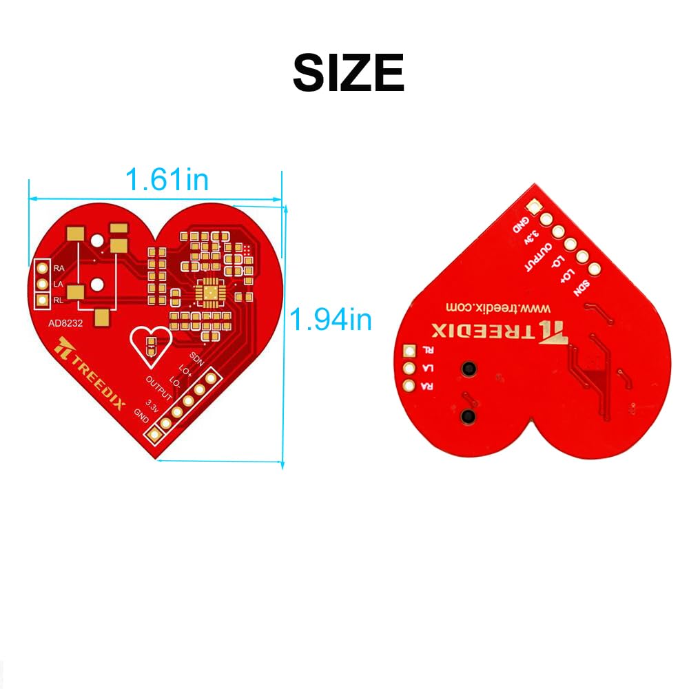 Treedix Heart Rate Monitor Sensor Heart Rate Pulse Measurement Module Compatible with Arduino UNO R3 Board