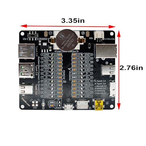 Treedix USB Cable Tester Board USB Cable Checker Data Wire with Acrylic Case Charging Test Data Line Type-C Micro Type A Type B