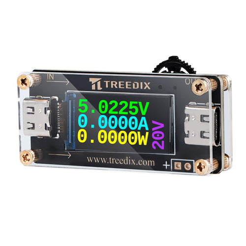 Treedix USB Tester USB Type C to Type C QC PD3.0 Trigger Module with LCD Screen Type-C Female Interface 5V 9V 12V 15V 20V 5A Adjustable Voltage Current Power Supply,PD2.0/PD3.0,QC2.0/QC3.0,BC1.2