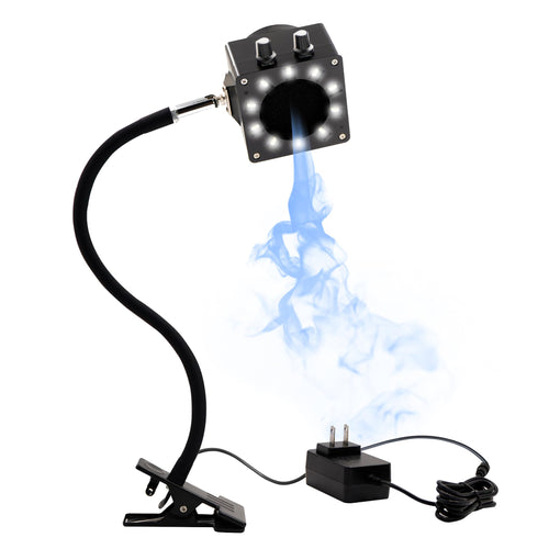 Treedix Solder Smoke Absorber Remover Solder Fume Extractor Adjustable Speed Fan Dimmable LED Light Silicone Gooseneck with Carbon Filters Exhaust Duct Hose for Soldering Station (Black)