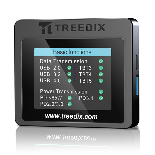 Treedix USB Cable Tester with 2.4" Color Screen for eMarker Reading, PD 3.0/3.1 Detection, Resistor and Continuity Check, Compatible with Lightning, Type-C, Micro-B 2.0/3.0, and Mini-B Cables