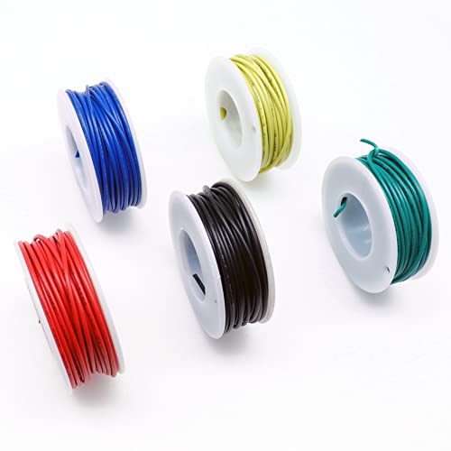 Treedix Solder Copper Hookup Wire Wrapping Jumper Wire Core Tinned PVC Coated Tin Plated 105 Celsius Cable Roll