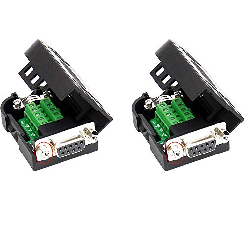 Treedix 2PCS Terminal Connector Signal Module DB9 Connector Terminal RS232 RS485 RS422 Serial Adapter 9pin(2PCS Female Adapter)