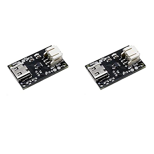 Treedix 2pcsUSB LiPo Battery Charger Board with Battery Protection JST Socket with LED Indicator Charging Rate Adjustable Automatic Power-Down Thermal Regulation