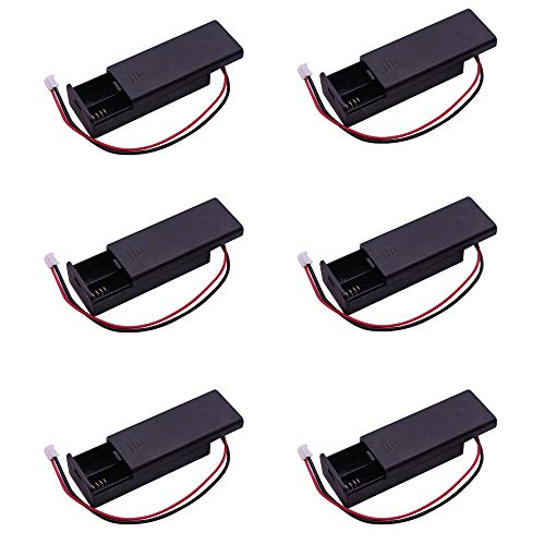 Treedix 6-teiliger 2AAA-Batteriehalter mit Schalter, 2 x 1,5 V AAA-Batteriehaltergehäuse mit Kabeln und An-/Aus-Schalter