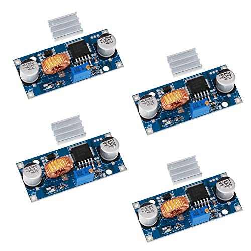 Treedix 4 pcs XL4015E 5A 4-38V Adjustable Voltage Regulator High Power Efficiency DC-DC Step Down Module
