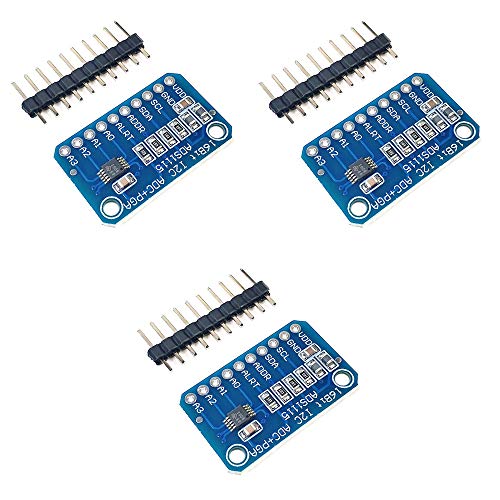 Treedix 3pcs 4-Channel ADS1115 Small 16-bit Precision Analog-to-Digital Converterwith Programmable Gain Amplifier High Precision ADC Development Board Module Compatible with Arduino Raspberry Pi