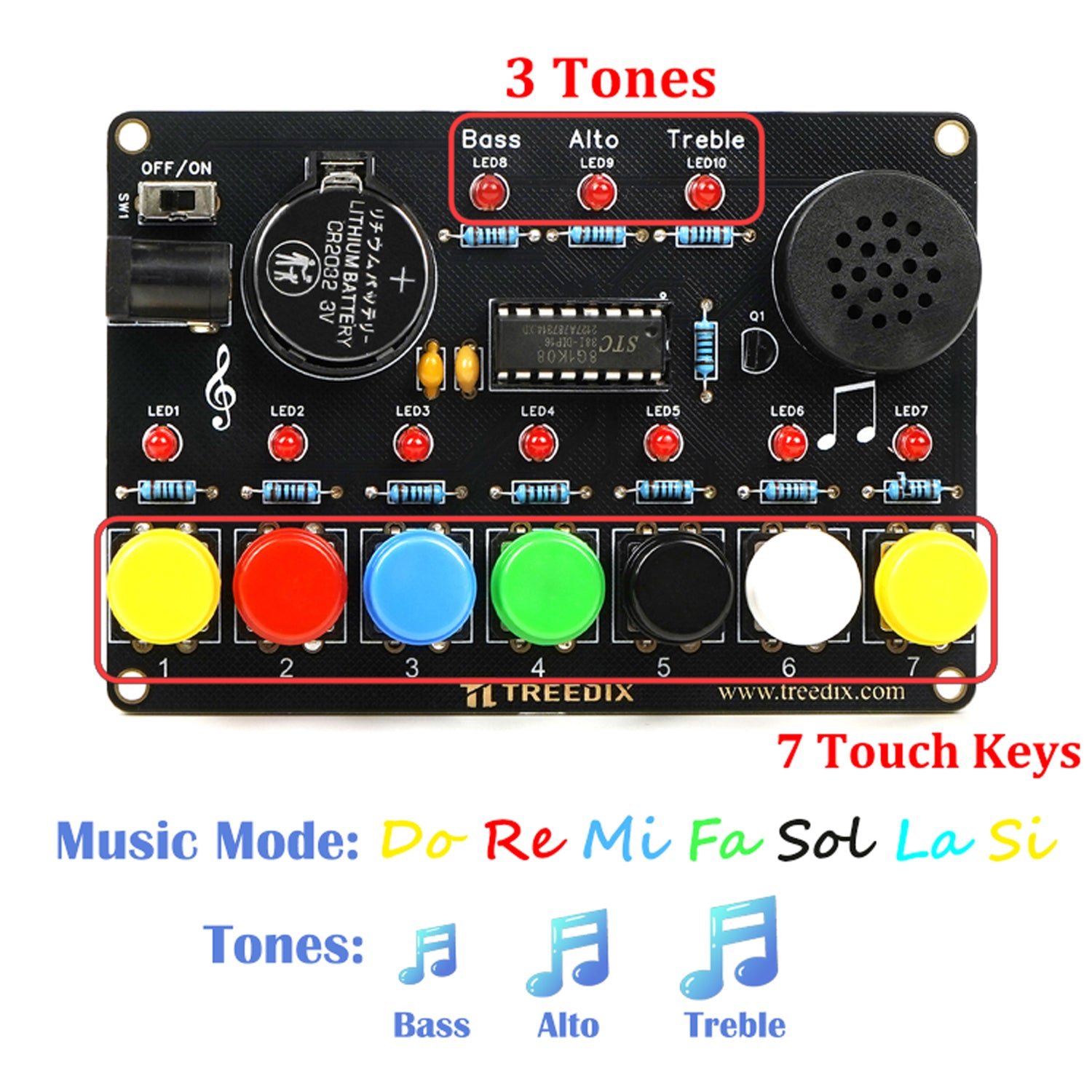 Treedix Solder Practice Projects DIY Piano Soldering Project Kit Circuit Boards Trainning Board Electronics Solder Practice Kit for Beginners, Students and DIYers