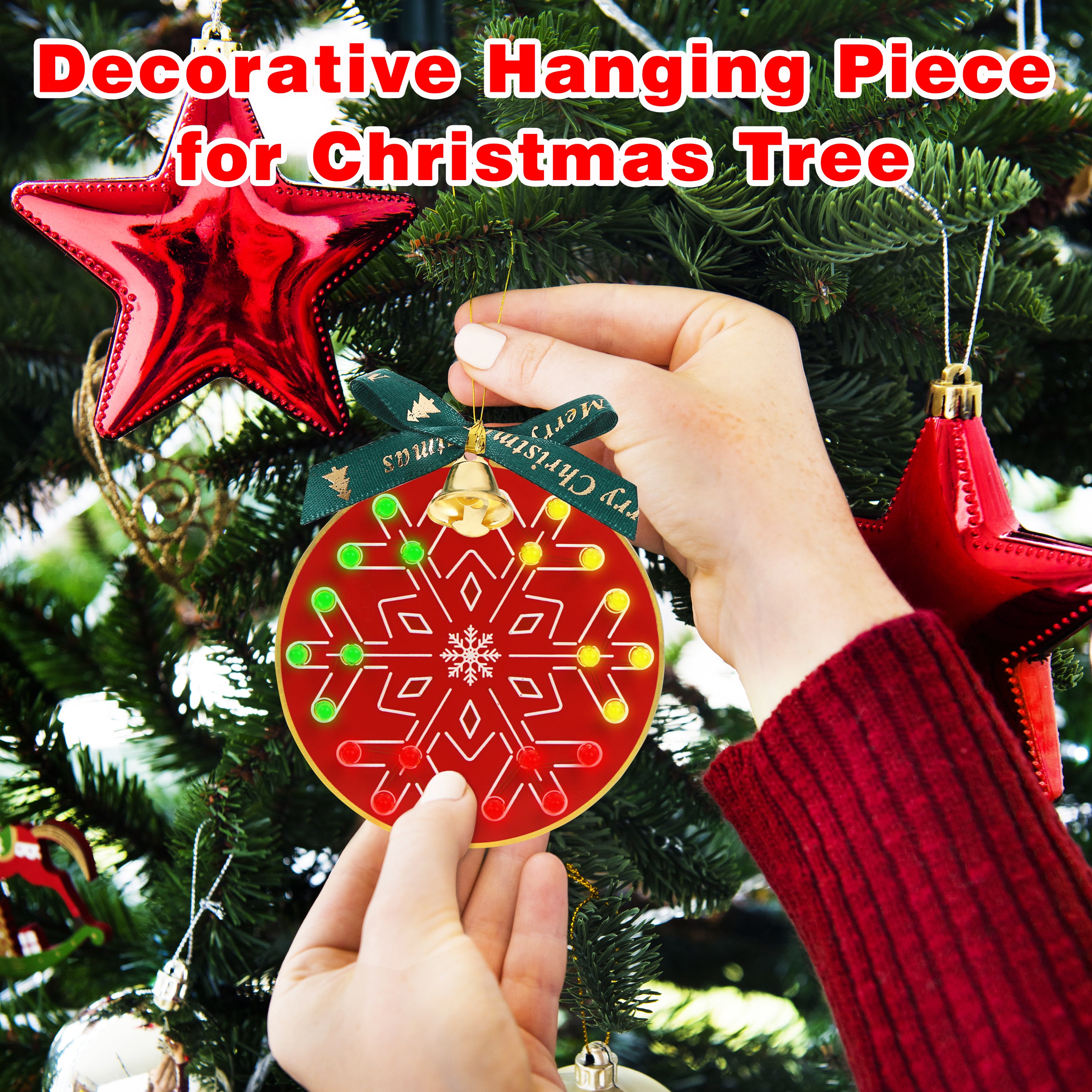 Treedix Christmas Soldering Kit for Beginners: DIY Flashing LED Tree & Snowflake Decoration Soldering Kit，Fun Electronic Project Kit for School and Home Teaching Learning