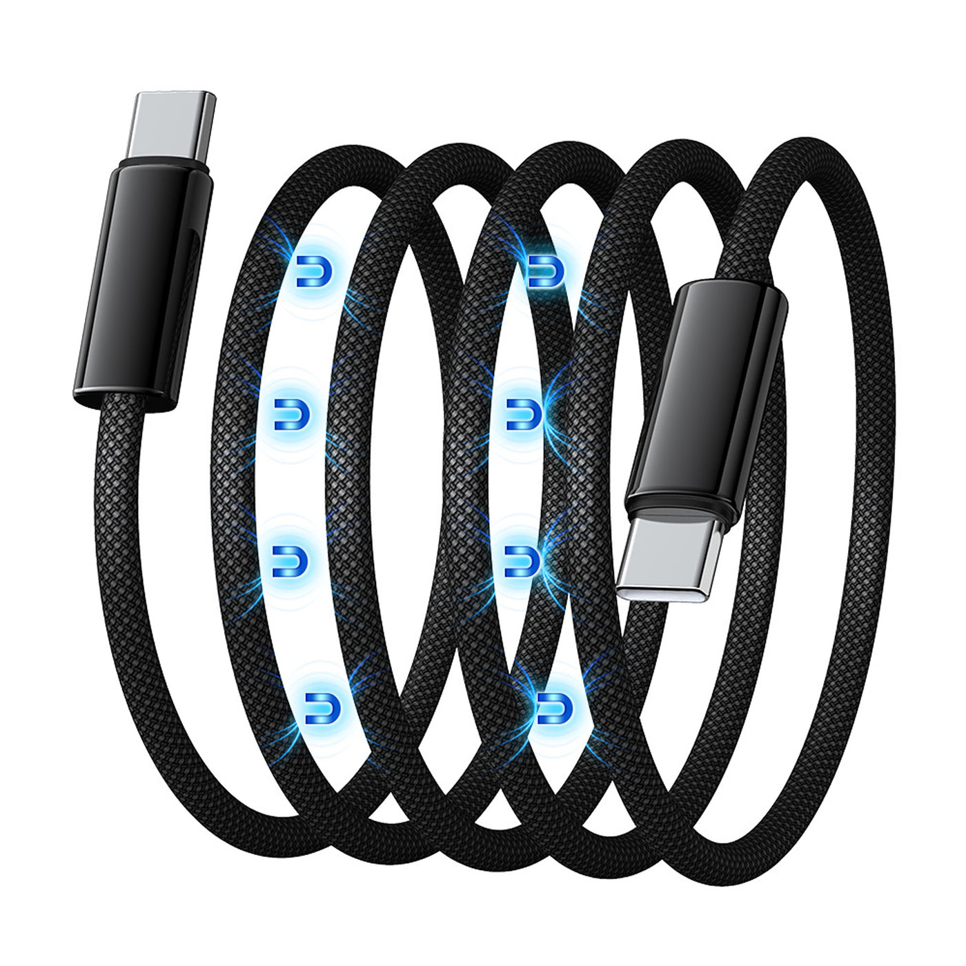 Treedix USB C auf USB C Kabel, Typ C 240W Schnellladekabel, 1,5m 48V/5A Tragbares magnetisches Ladekabel Kompatibel mit iPhone 15/16 Pro Max Plus, iPad Pro, Samsung Galaxy, MacBook, iPad