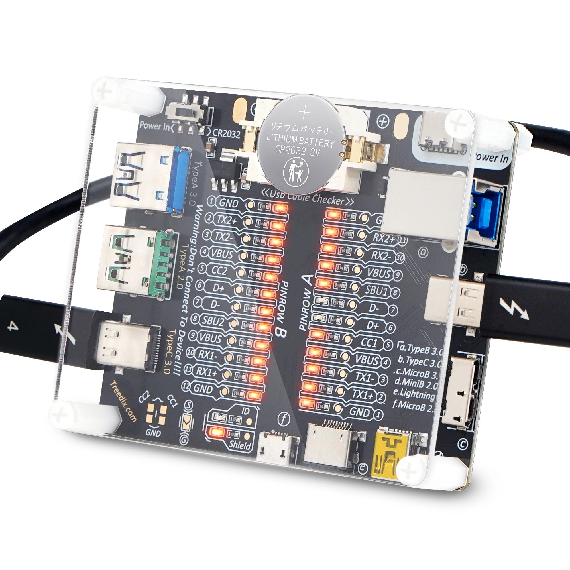 Treedix USB ケーブル テスター ボード USB ケーブル チェッカー データ ワイヤ 充電 テスト データ ライン タイプ C マイクロ タイプ A タイプ B