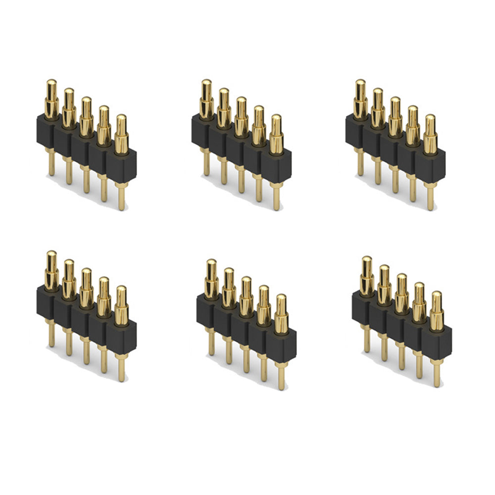 Treedix 10 Stück vergoldete gefederte Pogo-Pins mit Fingerhut, 7,5 mm langer Stift, männlicher Feder-Pogopin-Header, Zielanschluss, Durchgangshalterung für PCB