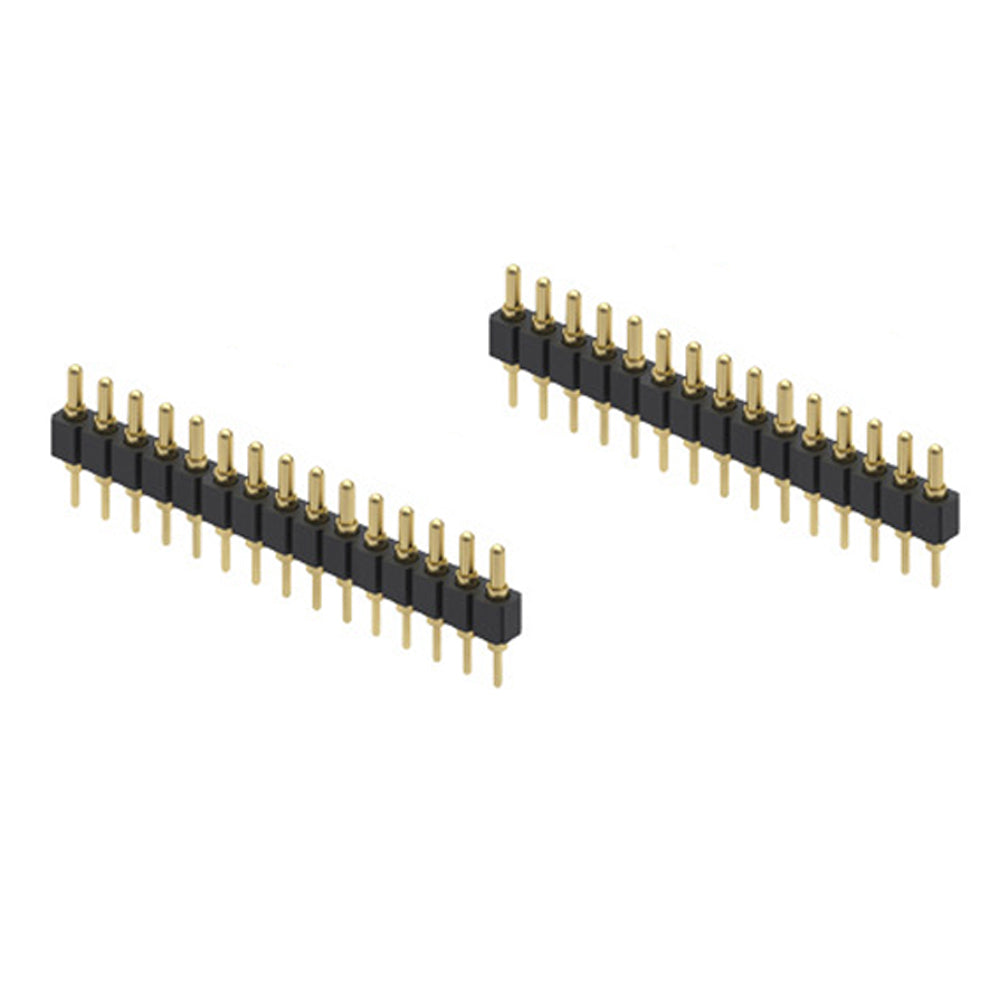 Treedix 10 Stück vergoldete gefederte Pogo-Pins mit Fingerhut, 7,5 mm langer Stift, männlicher Feder-Pogopin-Header, Zielanschluss, Durchgangshalterung für PCB