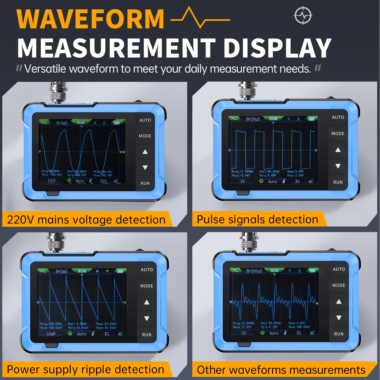 Treedix DSO510 2-in-1 Smart Oscilloscope, 2.8inch Oscilloscope&DDS Signal Generator,10M Bandwidth 48MS/s High Sampling Rate, Portable Digital Oscilloscope with 13 Adjustable Waveforms, 3 Trigger Modes