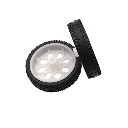 Treedix 4 件 65 毫米橡胶遥控车轮轮胎玩具汽车车轮DIY模型机器人白色和黑色用于 DIY 模型配件