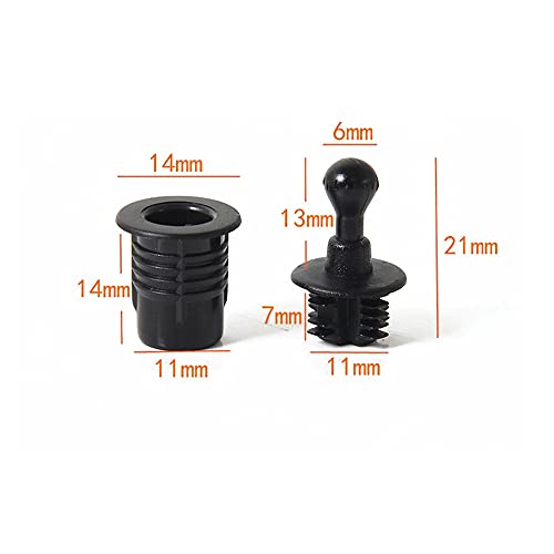 Treedix 12pair Speaker Grill Peg Kit Plastic Ball and Socket Type Grill Guides Pegs Cloth Buckle Screws Speaker Parts Accessories(14x14x11 mm)