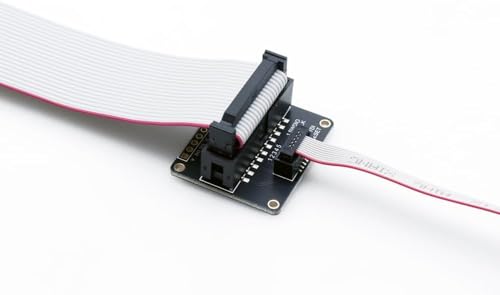 Treedix JTAG (2x10 2.54mm) から SWD (2x5 1.27mm) へのアダプタ ボード ブレークアウト ボード JTAG デバッグ ボード、IDC リボン コネクタ付き フラット リボン ケーブル メスからメス 長さ 200mm/7.87 インチ