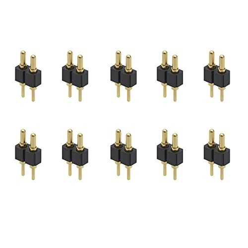 Treedix 10PCS Gold Plated Spring Loaded Thimble Pogo Pin 7.5mm Long Pin Male Spring Pogopin Header Target Connector Through Hold PCB