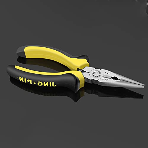 Treedix 6 inch Needle Nose Pliers Multi-function Needle-nose Pliers Professional Needle Nose Spring Loaded Pliers, Used for Cutting Clamping Pinching Jewelry Making