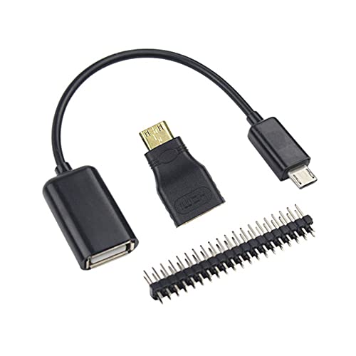 Treedix Acrylic Case with Heat Sink Cable Pin Header +HDMI Adapter Compatible with Raspberry pi Zero 2w