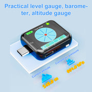 Treedix Touch Screen USB Tester, High-Precision Digital Multimeter, USB Voltmeter Ammeter, 6-in-1 with Gravity Sensing, Level, Barometer, Altimeter, Ripple Measurement, Curve Graph, Battery Capacity Tester