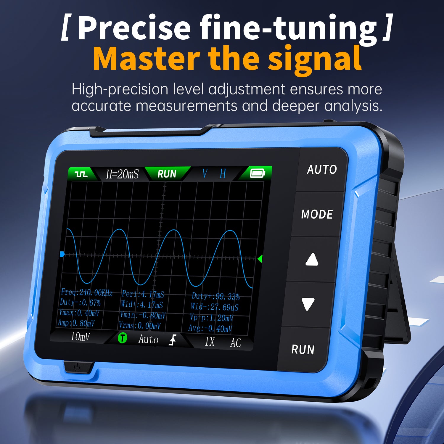 Treedix DSO510 2-in-1 Smart Oscilloscope, 2.8inch Oscilloscope&DDS Signal Generator,10M Bandwidth 48MS/s High Sampling Rate, Portable Digital Oscilloscope with 13 Adjustable Waveforms, 3 Trigger Modes