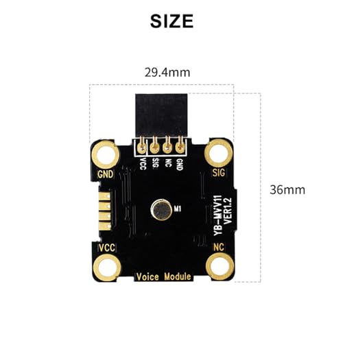 Treedix 3,3 V/5 V Tonsensor-Detektormodul, 3 Arten von Verbindungen, kompatibel mit Microbit, UNO-Lautstärkeerkennung, Erkennung von Stm32-Mikrofon für Tonschalter, Musikspektrum