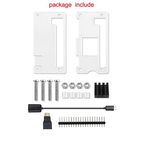 Treedix Acrylgehäuse mit Kühlkörper, MicoUSB-Kabel, Pin-Header + HDMI-Adapter, kompatibel mit Raspberry Pi Zero 2 W