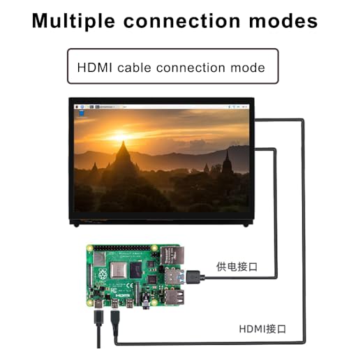 Treedix 7 Inch Touchscreen Monitor 1024×600 HDMI IPS LCD Portable Touch Screen Display Panel Compatible with Raspberry Pi 5 4B 3B+,Jestin Nano,Supports Win10/8/7