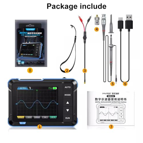 DSO 153 Handheld Digital Oscilloscope Kit 2.8inch,1M Bandwidth,5MS/s High Sampling Rate and Automatic Shutdown Portable Oscilloscope with 14 Adjustable Waveforms for DIY,Automotive Repair