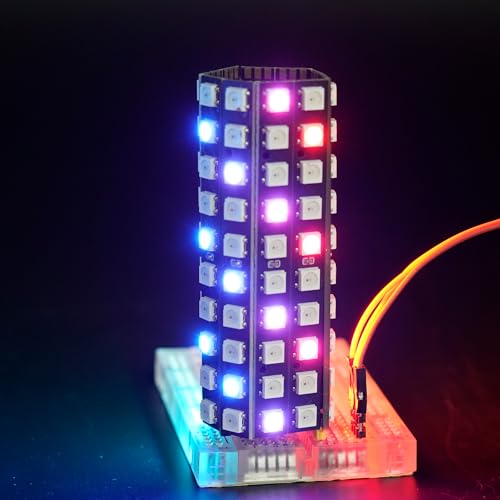 Treedix 10x10 WS2812B 5050 RGB LED Light Stick Matrix Individually Addressable 10 Bit RGB LEDs with Integrated Driver Board DC 5V Compatible with Arduino and Raspberry Pi
