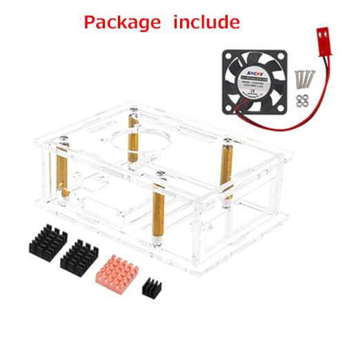 Treedix Acrylic Case for Raspberry Pi 5 with Cooling Fan Copper-Aluminum Heat Sink