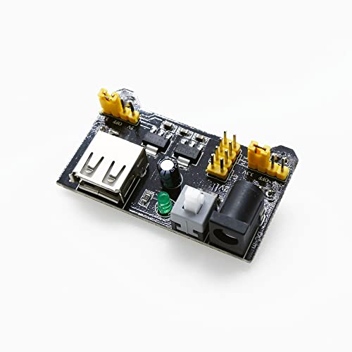 Treedix 3.3V 5V ブレッドボード電源モジュール、PCB プロトボード付き DC 6.5-12V または Arduino 用 USB 電源モジュール