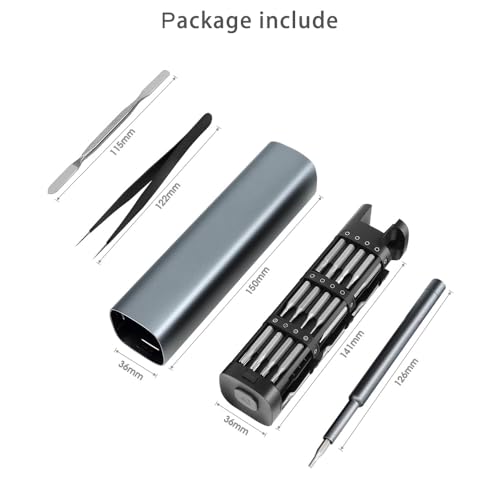 Treedix 46 in 1 Precision Screwdriver Set Mini Manual Screwdriver with 42Pcs Screw Bits, Tweezer and Crowbar Screwdriver Bit Sets for Phone,Computer,Glasses,Watch,UAV