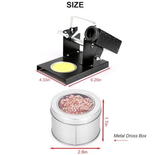Soldering Iron Holder Stand Multifunctional All-metal Soldering Stand with Tip Cleaner, Metal Tin Wire Holder, Cleaning Sponge