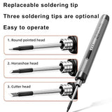 Treedix Mini Cordless Soldering Iron Kit Portable Soldering Iron 3 Temperature Adjustment Soldering Iron Tool Kit USB Rechargeable 8-10W for DIY Electronic Equipment Soldering Projects