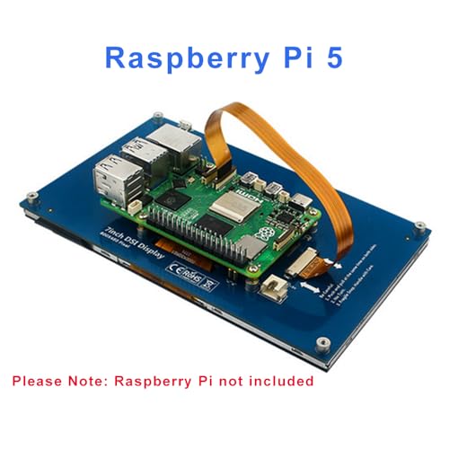 Treedix 7 Inch Touchscreen Monitor Compatible with Raspberry Pi Raspberry MIPI DSI 800 * 480 Resolution Portable LCD Display Compatible with Raspberry Pi 5/5B