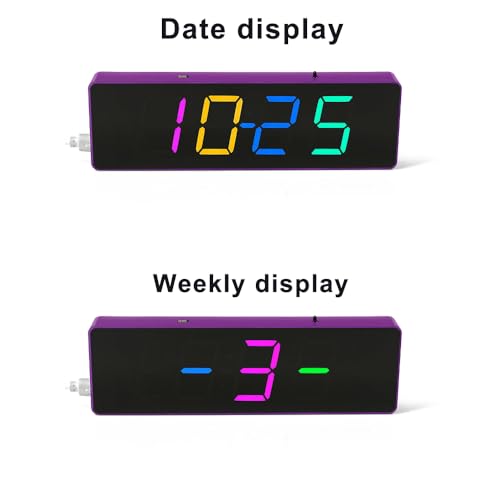 Treedix Soldering Practice Kit RGB Multiple Colorful LED Digital DIY Clock Kit with Time, Temperature, Date, and Day of The Week Cycle Display for High and College School Students Practice Learning