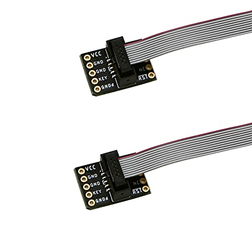 Treedix 2個 JTAG ブレークアウト ボード アダプタ コンバータ SWD ブレークアウト JTAG デバッグ ボード、2列 1.27/2.54mm ピッチ 10ピン メス - メス IDC コネクタ フラット フレキシブル グレー リボン ジャンパー ケーブル 200mm、J-Link用