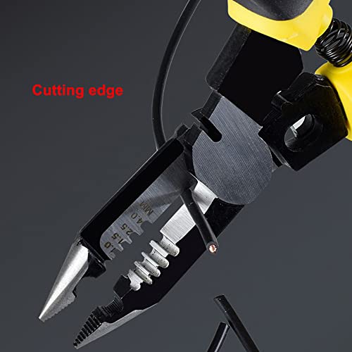 Treedix 7-in-1 Wire Stripper Tool,Multi-Function Hand Tool Wire Stripping Tool Cable Cutters, C-RV Needle Nose Pliers for Electric Cable Stripping Cutting and Crimping