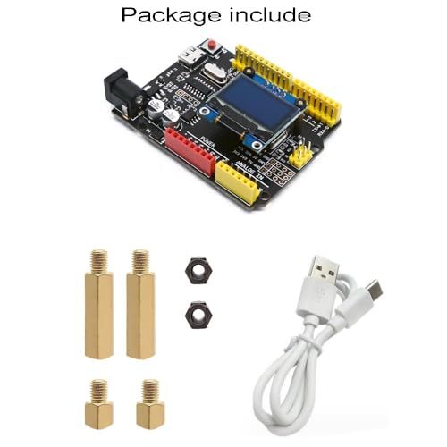 ATmega328P CH340 Development Board Improved Type-C Interface with 0.96inch OLED Screen Compatible with Arduino UNO R3 Board Kit for Starter
