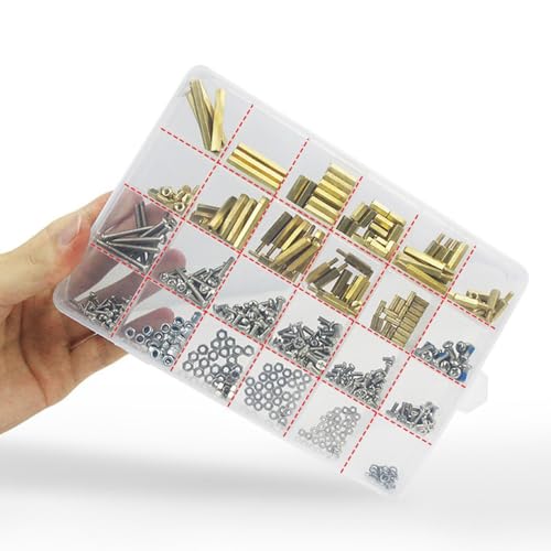 Treedix 532pcs Screw and Copper Pillar Kit M4 M3 M2.5 M2 Brass Set Screws PCB Motherboard Assortment Kit Compatible with Raspberry pi and Arduino
