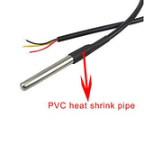 5pcs 5m DS18B20 Digital Thermistor Probe Temperature Sensor Waterproof Temperature Probe Stainless Steel Resistance Thermal Cable -55°C to +125°C Compatible with Arduino and Raspberry pi