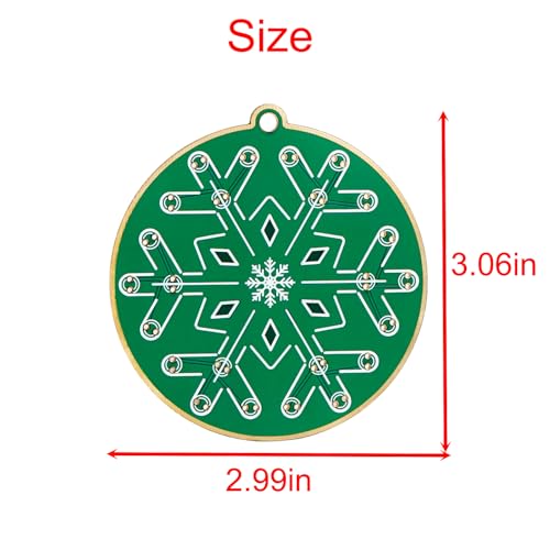 Treedix Soldering Practice Kit DIY Christmas Tree Decoration Soldering Kit, Snowflake Shape Red Green and Yellow LED Flashing Lights, Fun Electronic Project Kit for School and Home Teaching Learning