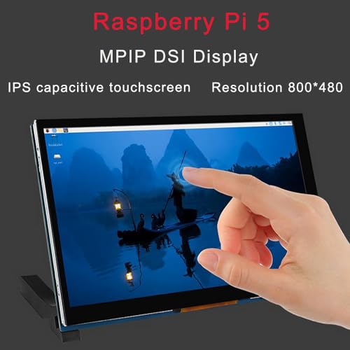 Treedix 7 Inch Touchscreen Monitor Compatible with Raspberry Pi Raspberry MIPI DSI 800 * 480 Resolution Portable LCD Display Compatible with Raspberry Pi 5/5B