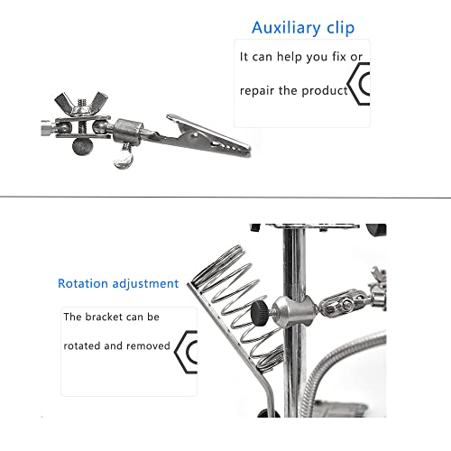 Treedix Desktop Led Lighted Magnifying Glass Adjustable Electronic Equipment Soldering Stations with LED Light and for Soldering Electronic Welding Precision Instrument Repair